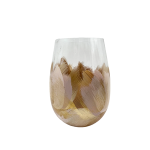 Hand Painted Stemless Wine Glass | Blush