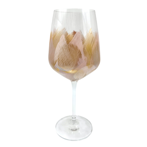 Hand Painted Stemmed Wine Glass | Blush