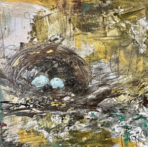 8 x 8, acrylic on canvas, "Nest II"