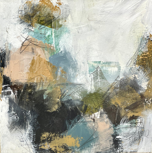 16 x 16, mixed media on canvas, “Abstract II”