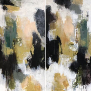 48 x 24, mixed media on canvas, "Allure I & II"