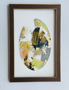 16 x 10, framed lucite palette,  “Yellow Palette”