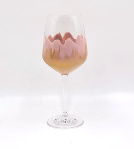 Hand Painted Wine Glass “Pink”