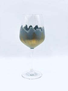 Hand Painted Wine Glass “Gray”