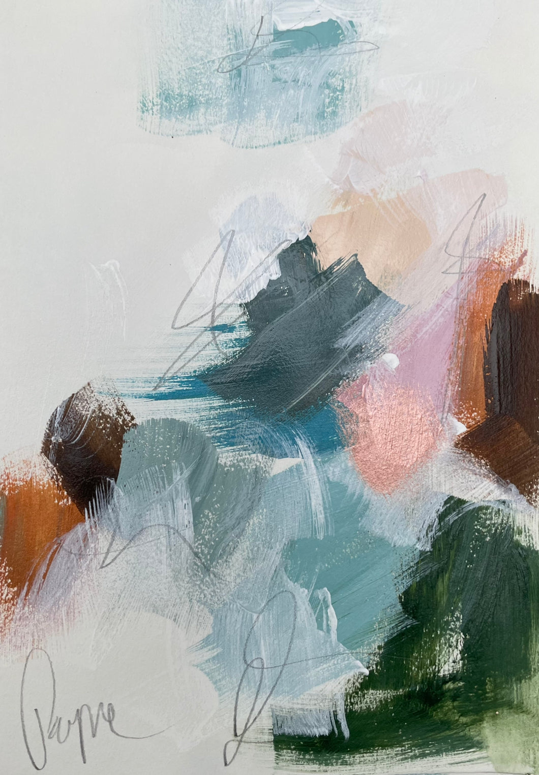 12 x 8, acrylic on paper, “Abstract III”