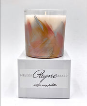 Hand Painted Candle "Silver Gold Blush"