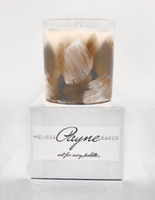 Hand Painted Candle "Artsy White Gold"