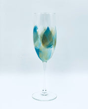 Hand Painted Champagne Glass "Artsy Blue"