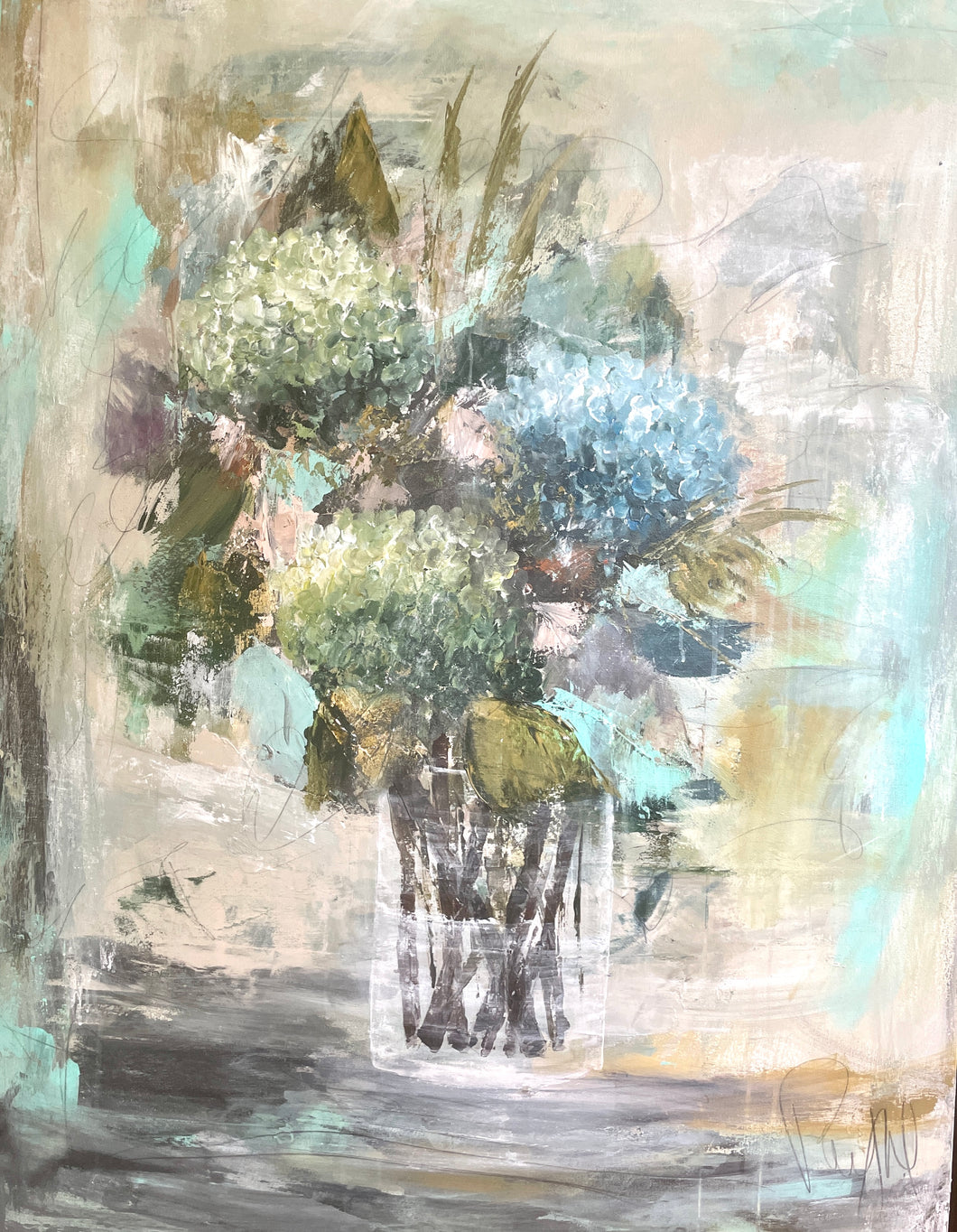 40 x 40, mixed media on canvas, 