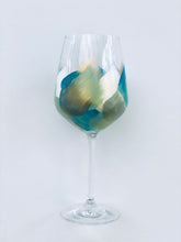 Hand Painted Wine Glass "Artsy Green"