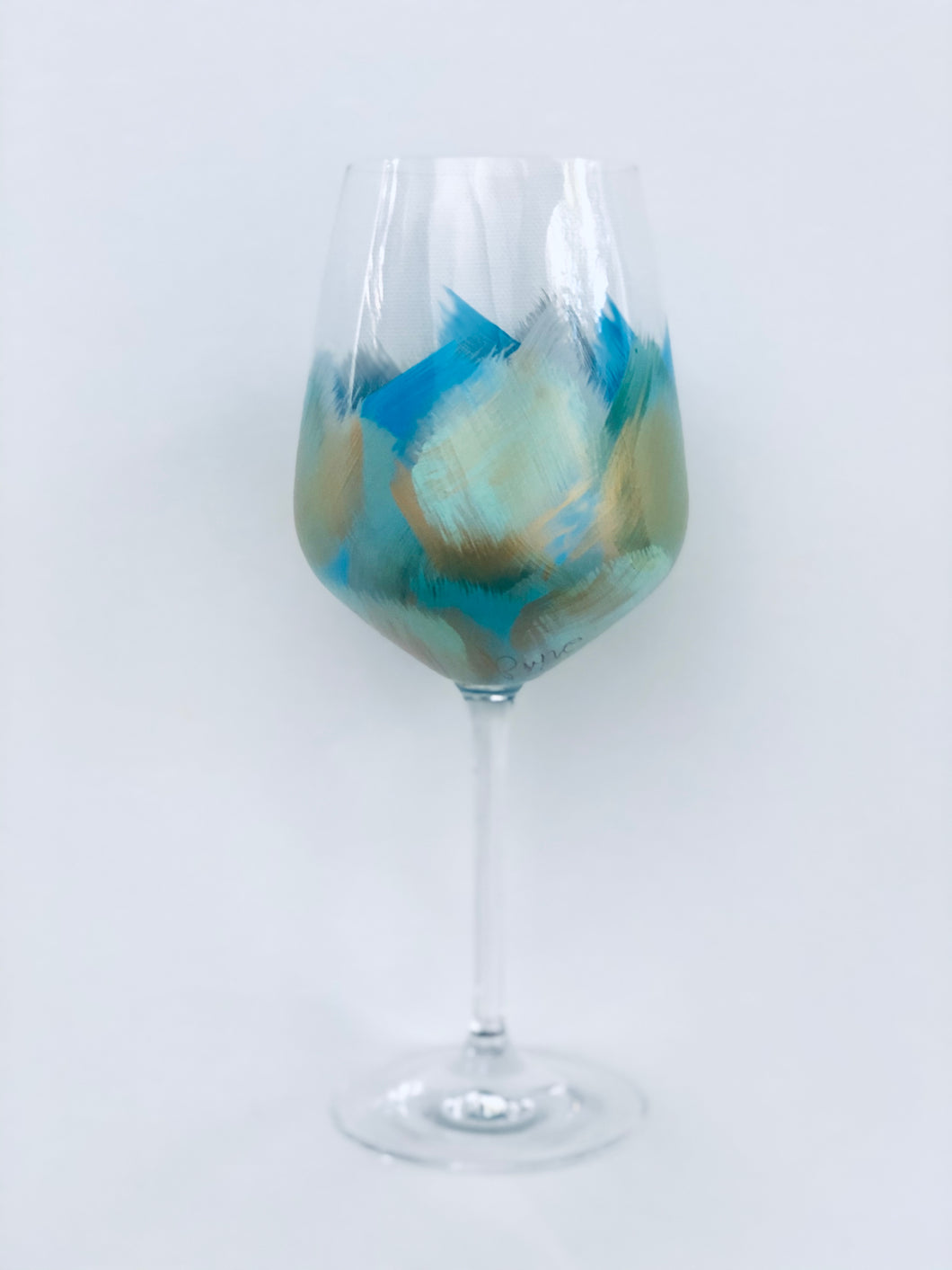 Hand Painted Wine Glass 
