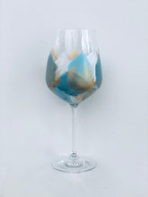 Hand Painted Wine Glass "Artsy Blue"