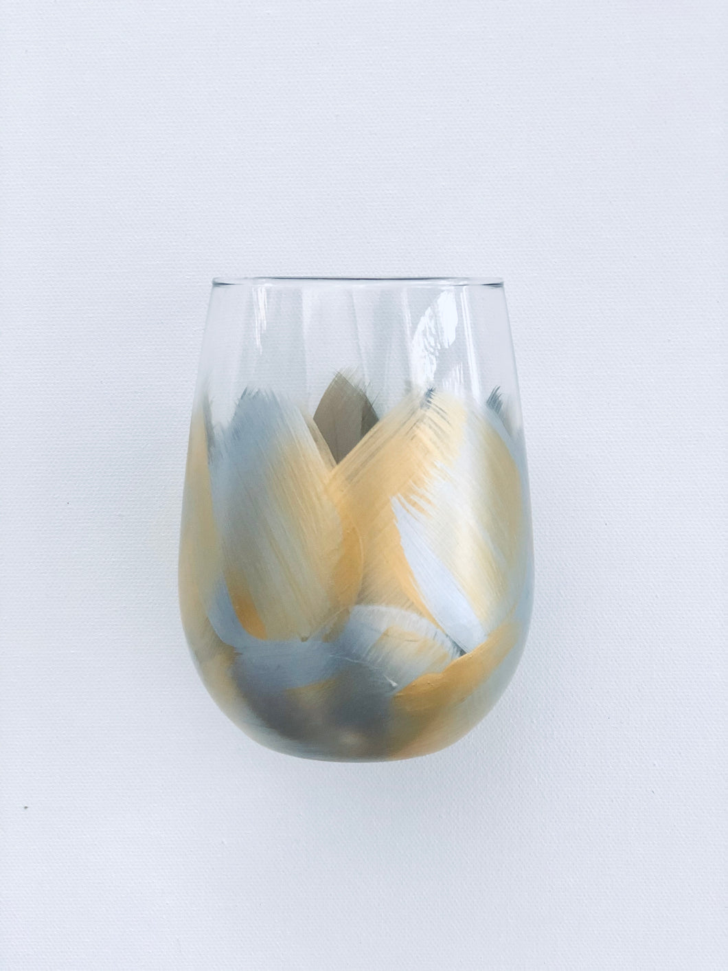 Hand Painted Stemless Glass 