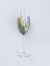 Hand Painted Champagne Glass "Artsy White"