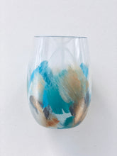 Hand Painted Acrylic Shatterproof Stemless Glass "Summer Blue”