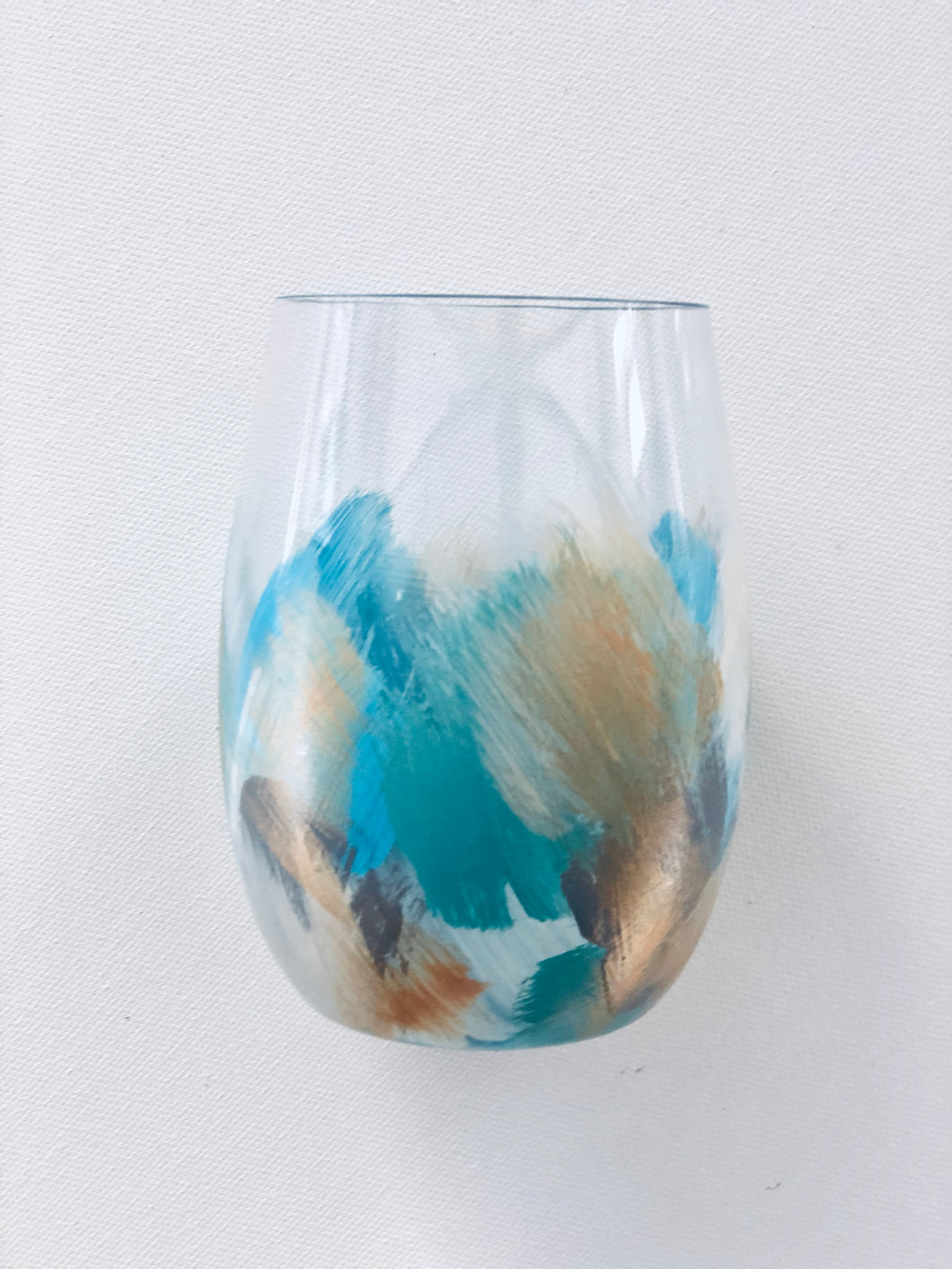 Hand Painted Acrylic Shatterproof Stemless Glass 