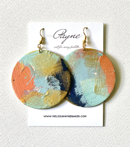 Hand Painted Earrings “Navy”