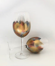 Hand Painted Wine Glass “Artsy Bronze”