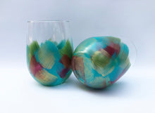 Hand Painted Stemless Glass “Artsy Holiday”
