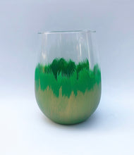 Hand Painted Stemless Glass "Bright Green"